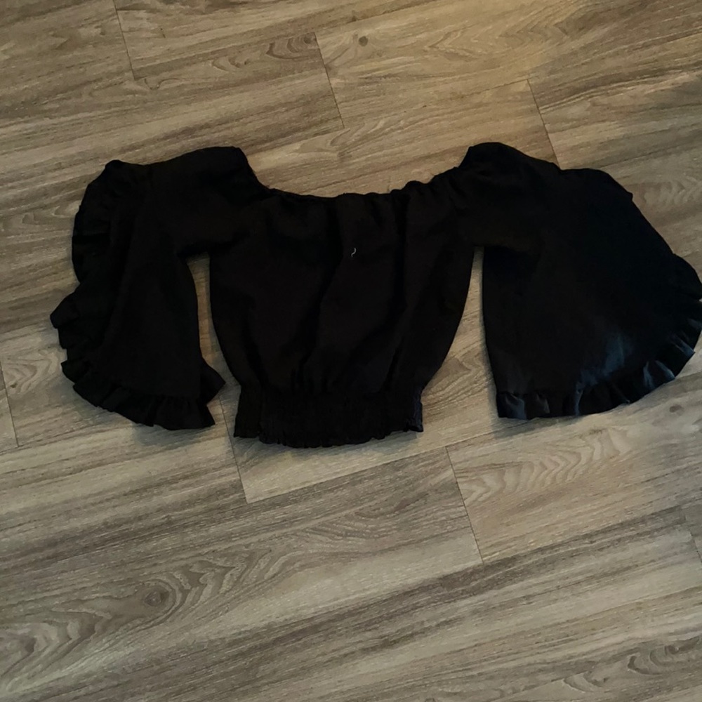 Off shoulder black top